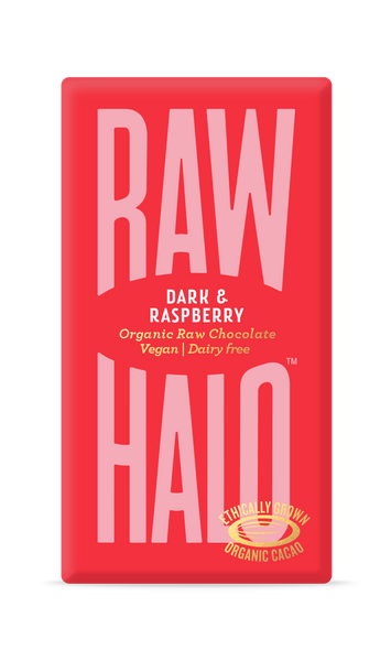 Dark Raspberry Organic Raw Chocolate Bar - Raw Halo