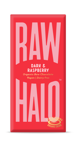 Dark Raspberry Organic Raw Chocolate Bar - Raw Halo
